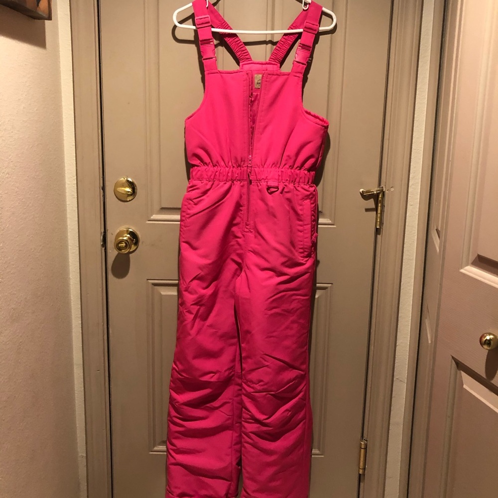 Pink girl size 14 snow bibs